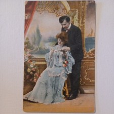 1908 Vintage Postcard Lovers Couple  Reading letter in Parlor K. V. I  B. 12 picture