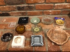 Vintage Ashtray Lot of 11 MCM Glass Ceramic Amber picture