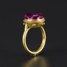 Antique Gem with 18K Gold Ring picture