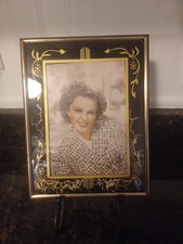 Vtg 1930 Art Deco Reverse Painted Glass Frame w/ Original Judy Garland MGM Promo picture