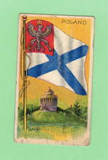 1909-1911 T59 FLAGS OF ALL NATIONS - RECRUIT LITTLE CIGARS TOBACCO CARD - POLAND picture