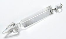 2 FACETED PRISM DOUBLE CRYSTAL FOR CHANDELIER CRAFTS REPURPOSE 5 1/4 INCH picture