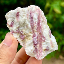 141G Natural red tourmaline quartz crystal stone specimen healing picture