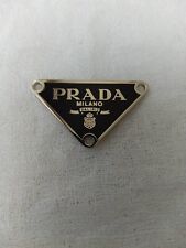 Prada Logo Triangle Black with trim  Silver Button Pendant Zipperpull picture