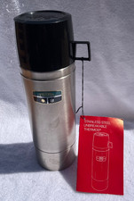 Vintage Thermos Stainless Steel Vacuum Bottle 1 Qt USA 2464S with Cup picture