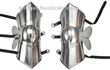 15th Century Knee and Leg Armour - 18 Gauge Silver Larp Reenactment picture
