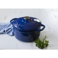 Lodge 5.5 Quart Enameled Dutch Oven - Indigo, Durable and Oven-Safe picture