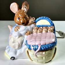 1989 Beatrix Potter Rabbit Collectible Ceramic Night Light - Schmid Mom & Babies picture