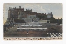Edinburgh Castle From The Esplenade Scotland Soldiers Divided Back Postcard picture