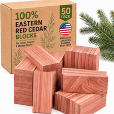 50 Pack Cedar Blocks for Clothes Storage，100% American Eastern Red Cedar picture