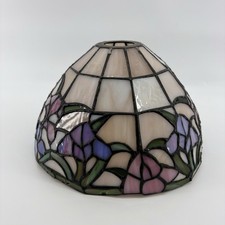 Vintage Dale Tiffany Lamp Shade Iris Floral Art Deco Stained Glass 6