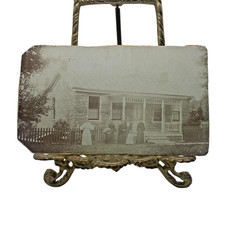 Vintage Fowler View Co Davenport Family Farm Cabinet Card Photo 5x7 Sepia Orig picture