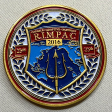 RIMPAC 2016 Challenge Coin 25th Anniversary Rim of the Pacific Hawaii Navy 2