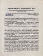 EDMOND O'BRIEN - CONTRACT SIGNED 08/15/1971 picture