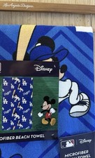 Los Angeles Dodgers X Disney Mickey Mouse Microfiber Beach Towel 40’ X 72’in NWT picture
