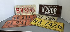 Vintage Lot of Six 6 Illinois License Plates, 1959, 1966, 1967, 1969, 1972, 1975 picture
