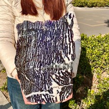 4.25LB  Beautiful Zebra Rock - Unique Purple and White Striped Gemstone picture