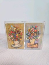 Vtg Whitman  Playing Cards Floral Pattern Design Double Deck 1960's Good Shape picture