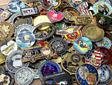 10 Random Challenge Coins Mystery Box - No duplicates - Random Size/Color/Shape picture