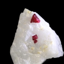 Stunning Red Spinel Crystals on White Marble - Mandalay Region, Burma picture