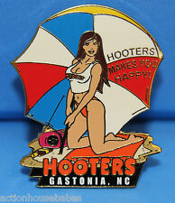 GASTONIA, NC HOOTERS MAKES YOU HAPPY WAITRESS GIRL BEACH/UMBRELLA LAPEL PIN  picture