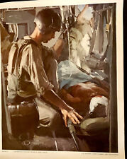 Vintage Marine Corp Combat Art  Vietnam Print MEDVAC  LTC Peter M. Gish USMCR picture