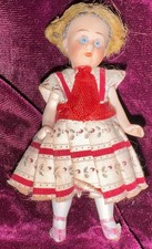 Antique 3 1/2” Miniature Victorian Bisque Jointed Doll #7063 picture