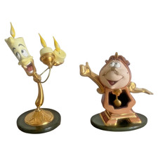 WDCC Disney Beauty & the Beast Cogsworth Just in Time & Lumiere Vive L'Amour Set picture