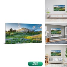 LevvArts Large Mountain Landscape Wall Art Beautiful Mount Rainier At Sunrise picture