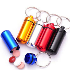 Waterproof Mini Pill Box Case Bottle Holder Container Keychain Key Ring NEW picture