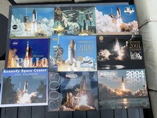 Nasa Vintage Collection: Calendars , Stickers, Patchs. Set All On Foto. Used. picture
