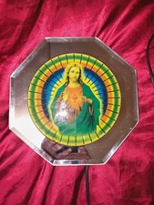 Sacred Heart of Jesus Lamp With Kalidescope Lights That Go Around 1960s picture