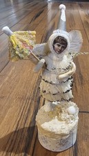 Vintage Bonne Fete Container Candy Crepe Paper  Happy Party Figurine Folk Art picture