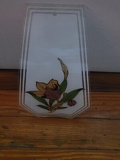 Vintage Ok Lighting Touch Lamp Replacement Glass Panel Flowers picture