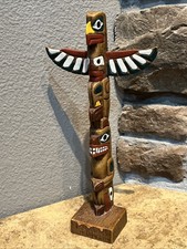 Pearlite Canada Indian Totem Pole 9.5” Tall  Handcrafted By Fait A La Main Par picture