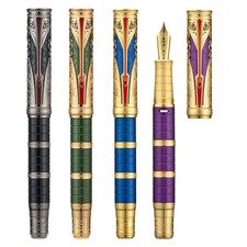 Hongdian D5 Piston Fountain Pen Qin Dynasty Series EF/F Nib Retro Engraving Pen picture