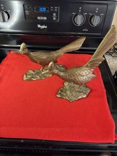 Vintage Pair Of Brass Roadrunner Figurines Excellent Condition Made In Korea picture