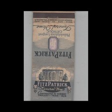 Matchbook Cover Stripped Feature FitzPatrick Funeral Home Philadelphia PA picture