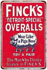 Finck's Detroit Special Overalls Vintage Look Reproduction metal sign picture