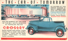 The Car of Tomorrow the CROSLEY Posted 1939 World's Fair Station to Elmira NY picture