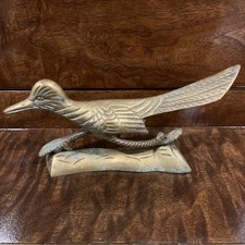 Vintage Mid Century Brass Roadrunner Large Roadrunner Bird Figure Southwest  picture