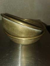 TWO WWII Military Brass Mess Bowls British Royal Navy MMS Minesweeper Ship AS IS picture