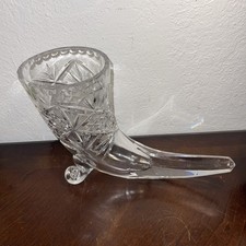 VTG Crystal Cornucopia Horn of Plenty Vase Centerpiece picture