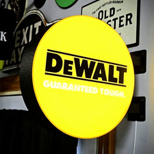 DEWALT Guaranteed Tough Round Lighted Wall Sign Yellow/Black picture