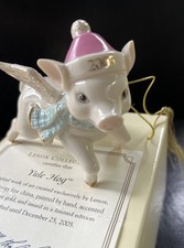 LENOX Flying Pig Ornament YULE HOG 2005 BNIB Ltd Ed w Box & COA 🎄🐷 picture