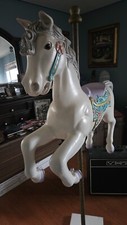 Vintage 1984 S&S Woodcarvers Hand Carved Full Size Carousel Horse Original Piece picture