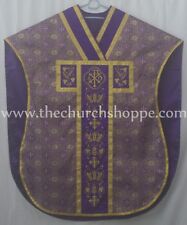 Metallic Purple Chasuble.St. Philip Neri Style vestment & mass set 5 pc, CHI RHO picture