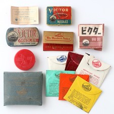 Vintage Victor HMV Gramophone Phonograph Needle Tin Box Lot of 7 Japan UK picture