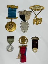 6 ANTIQUE FRATERNAL LODGE CONVENTION MEDALS 1893 1894 1896 1935 FOE MICHIGAN picture