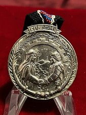 IRAQ-Vintage Iraqi March 11 1970 Peace with the Kurds Silver Plated Medal. picture